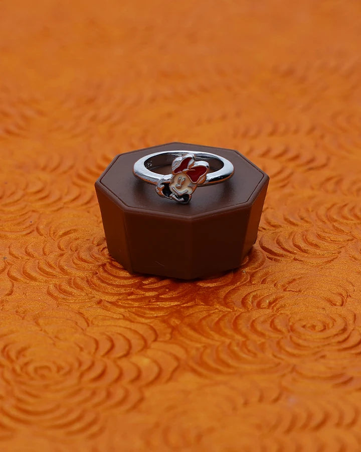 Mickey Magic Red Enamel Baby Ring in 92.5 Silver