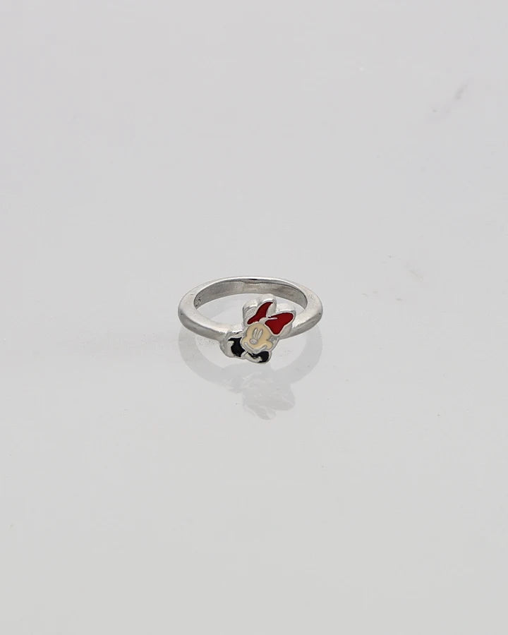 Mickey Magic Red Enamel Baby Ring in 92.5 Silver