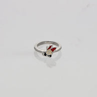 Mickey Magic Red Enamel Baby Ring in 92.5 Silver