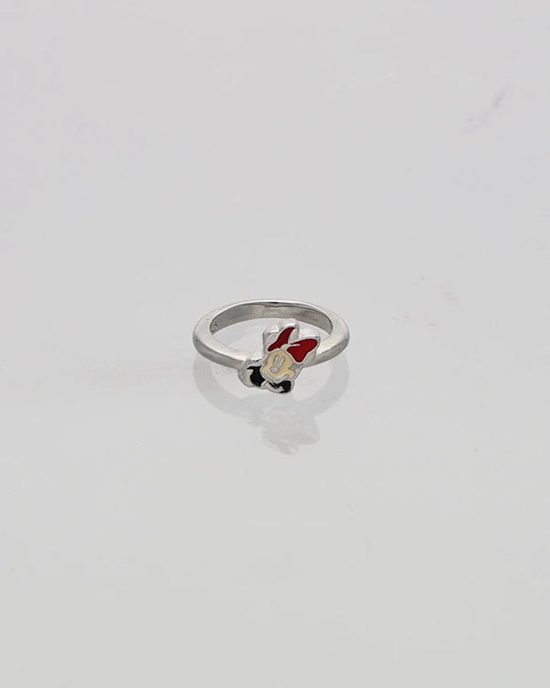 Mickey Magic Red Enamel Baby Ring in 92.5 Silver