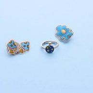 Blue Golfer Baby Ring in 92.5 Silver