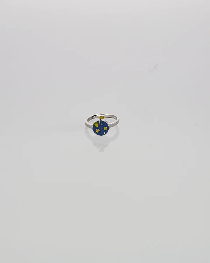 Blue Golfer Baby Ring in 92.5 Silver