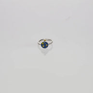 Blue Golfer Baby Ring in 92.5 Silver