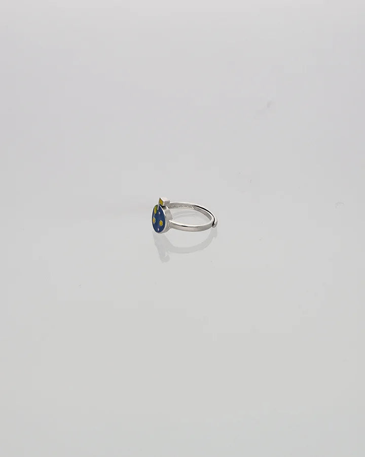 Blue Golfer Baby Ring in 92.5 Silver