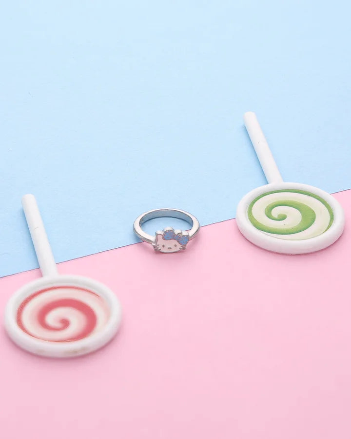 Blue Kitty Baby Ring in 92.5 Silver