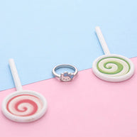 Blue Kitty Baby Ring in 92.5 Silver