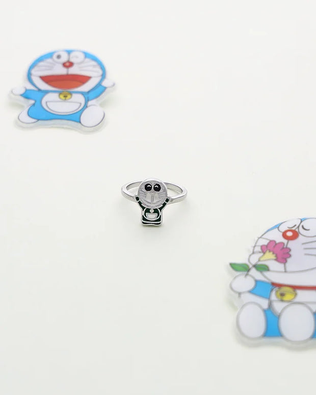 Green Doraemon Baby Ring in 92.5 Silver