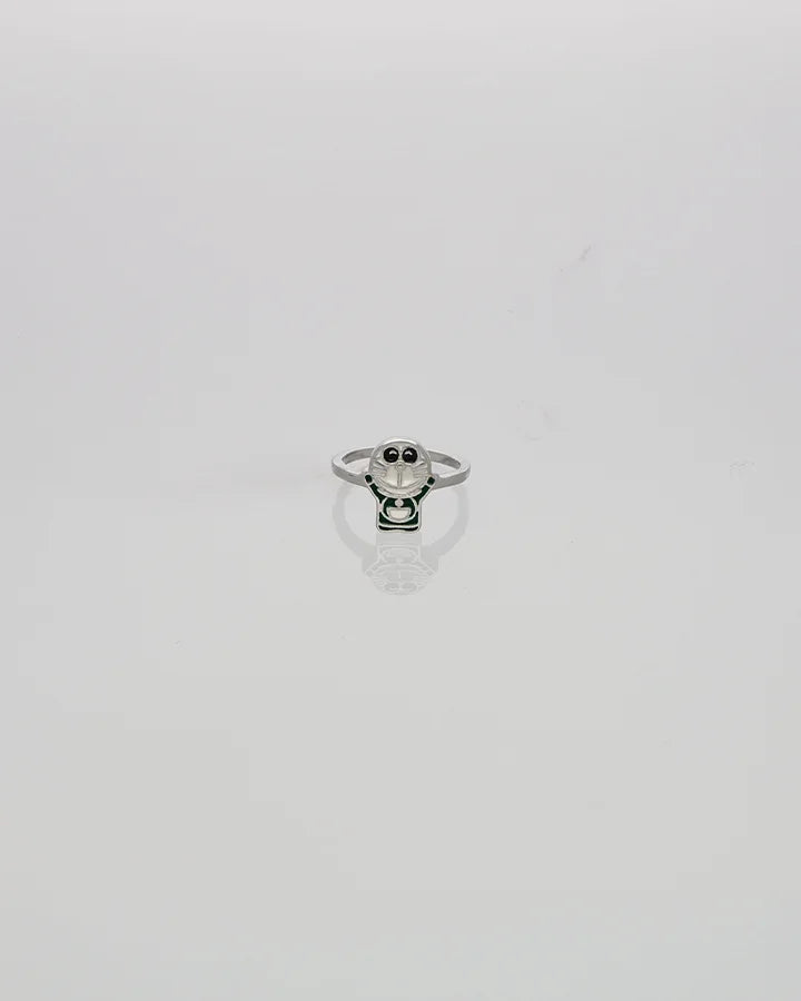 Green Doraemon Baby Ring in 92.5 Silver