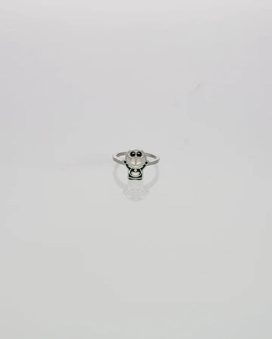 Green Doraemon Baby Ring in 92.5 Silver