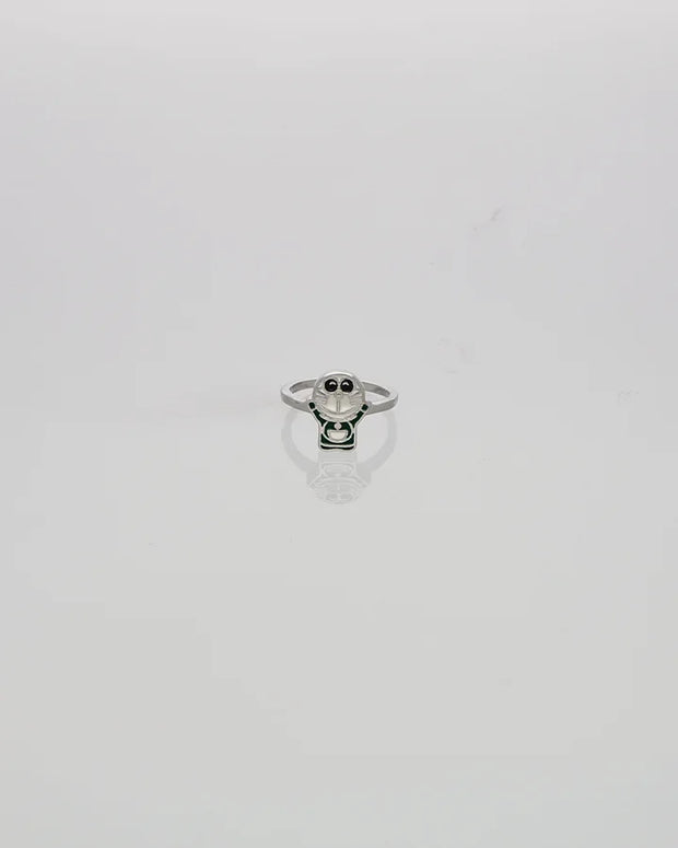 Green Doraemon Baby Ring in 92.5 Silver