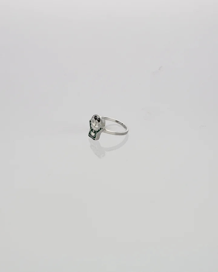 Green Doraemon Baby Ring in 92.5 Silver