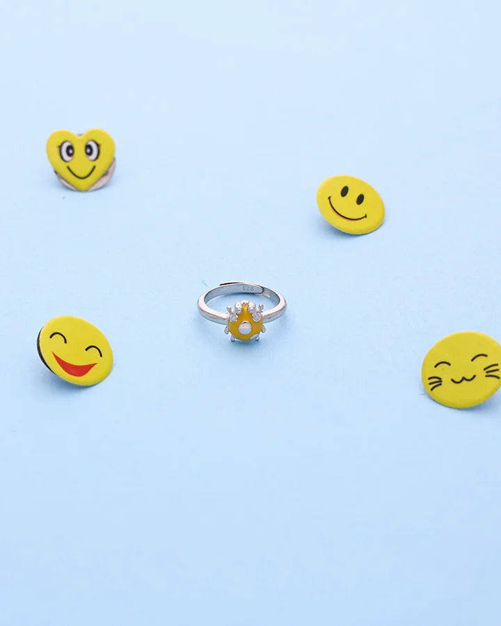 Sunny Ladybug Baby Ring in 92.5 Silver