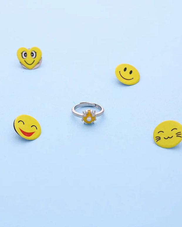 Sunny Ladybug Baby Ring in 92.5 Silver