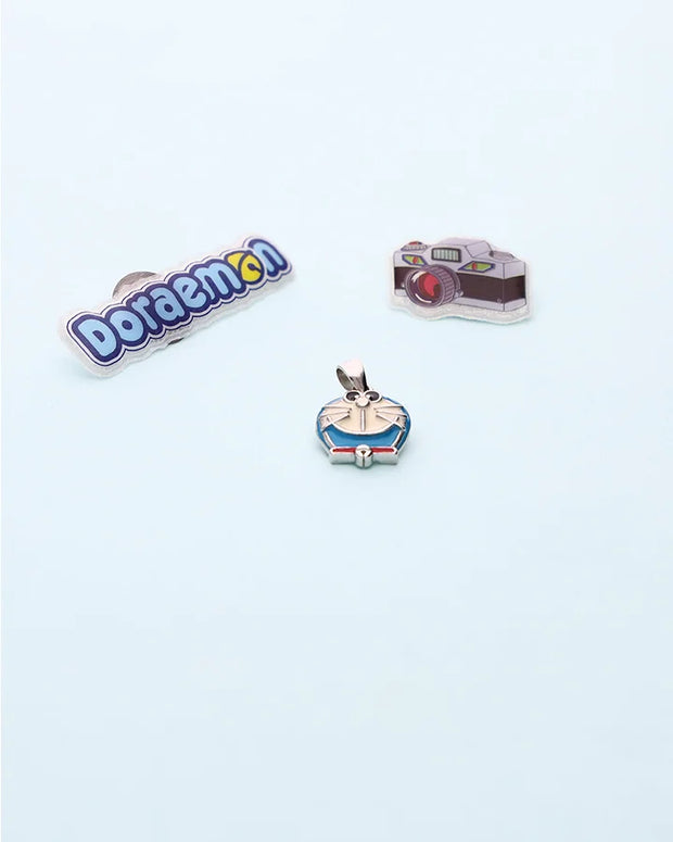 Blue Dora Bud Enamel Pendant in 92.5 Silver