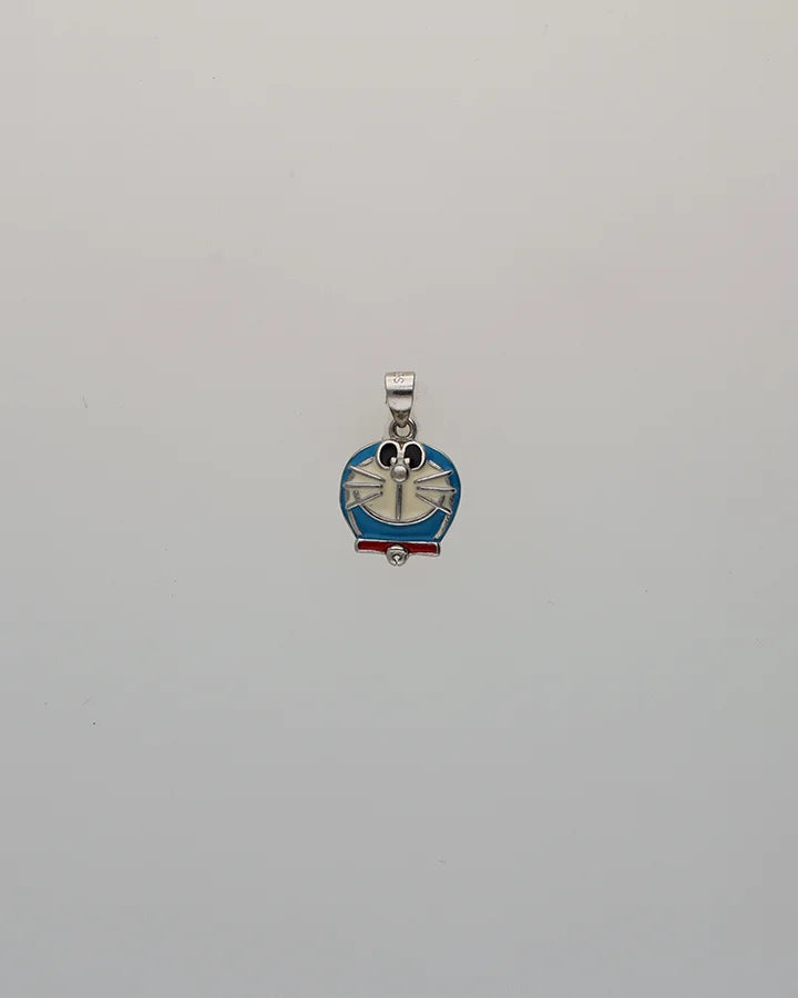 Blue Dora Bud Enamel Pendant in 92.5 Silver
