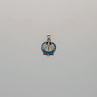 Blue Dora Bud Enamel Pendant in 92.5 Silver
