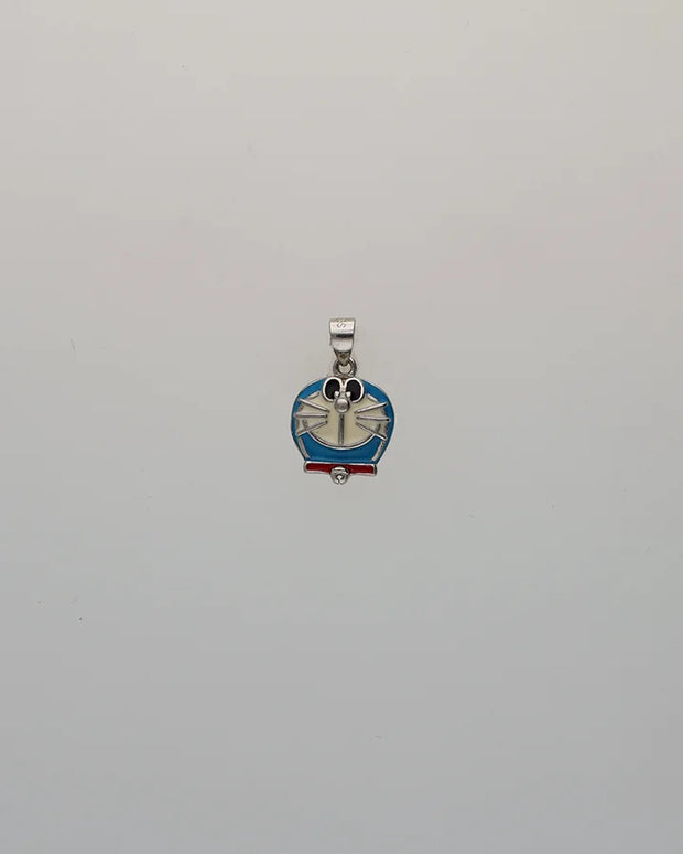Blue Dora Bud Enamel Pendant in 92.5 Silver