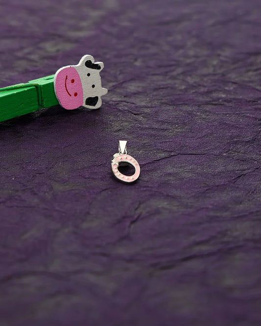 Blush Oval Baby Enamel Pendant in 92.5 Silver