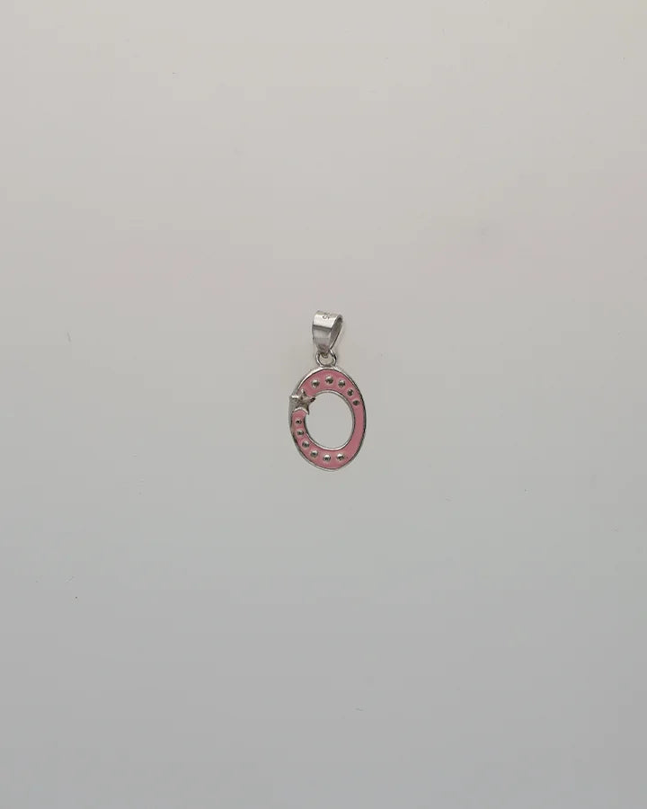 Blush Oval Baby Enamel Pendant in 92.5 Silver