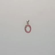 Blush Oval Baby Enamel Pendant in 92.5 Silver