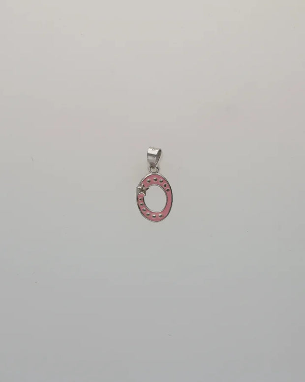 Blush Oval Baby Enamel Pendant in 92.5 Silver