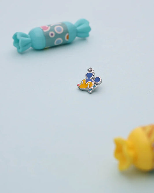 Sky and Sunshine Swirl Enamel Pendant in 92.5 Silver