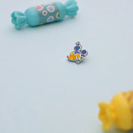 Sky and Sunshine Swirl Enamel Pendant in 92.5 Silver