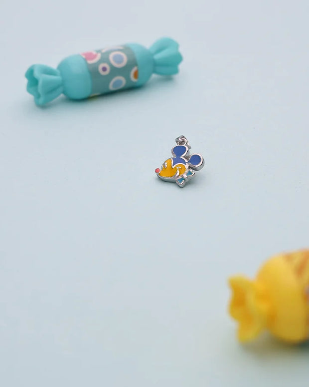 Sky and Sunshine Swirl Enamel Pendant in 92.5 Silver