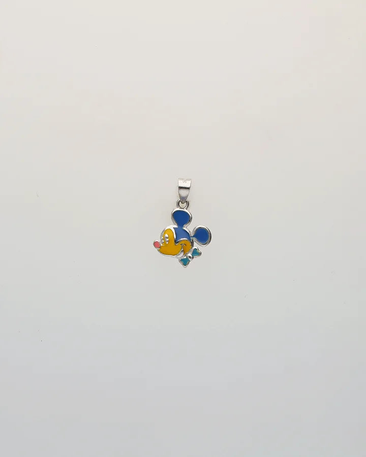 Sky and Sunshine Swirl Enamel Pendant in 92.5 Silver
