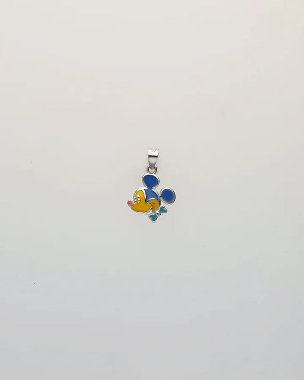 Sky and Sunshine Swirl Enamel Pendant in 92.5 Silver