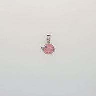 Pink Giggles Bow Enamel Pendant in 92.5 Silver