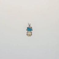 Blue & White Kitty Joy Pendant in 92.5 Silver