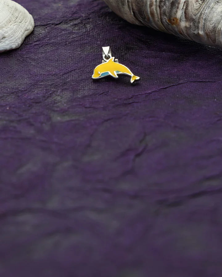 Sunny Dolphin Splash Pendant in 92.5 Silver