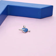 Blue Heart Arrow Mini Pendant in 92.5 Silver