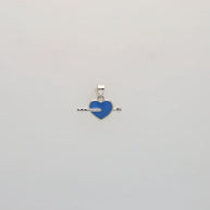 Blue Heart Arrow Mini Pendant in 92.5 Silver