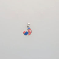Pink & Blue Munchie Fun Pendant in 92.5 Silver