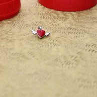 Red Winged Heartlet Pendant in 92.5 Silver