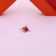 Blue Heart Dot Charm Pendant in 92.5 Silver