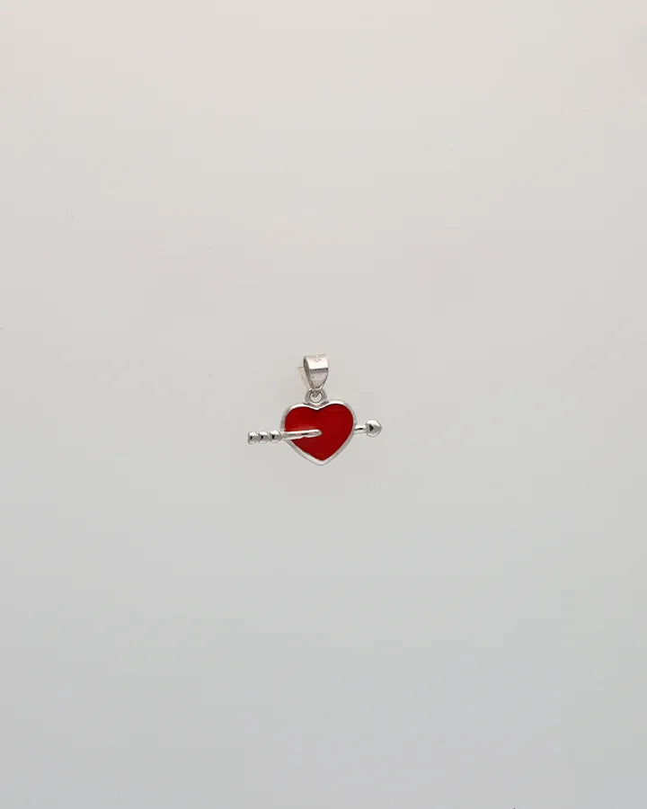 Blue Heart Dot Charm Pendant in 92.5 Silver