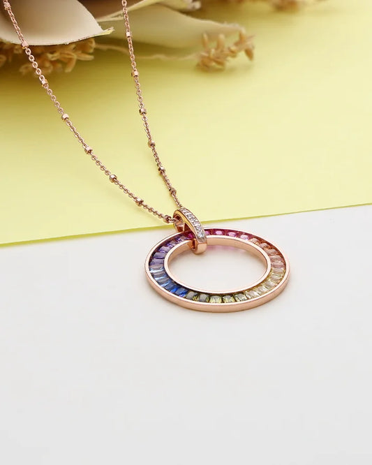 Prism Aura Circle Link Chain in 92.5 Silver