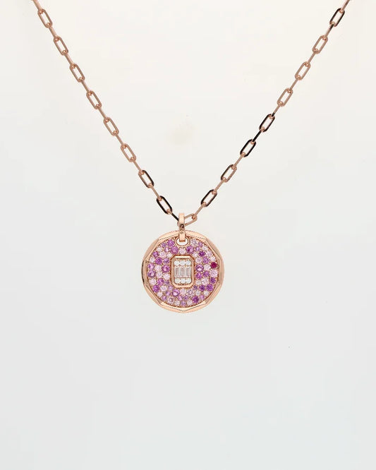 Rose Blush Circle Link Chain in 92.5 Silver