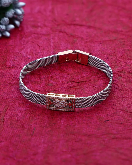 Rosette Heart Belt Bracelet in 92.5 Silver