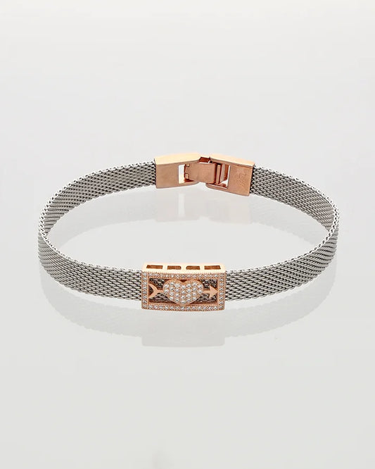 Rosette Heart Belt Bracelet in 92.5 Silver