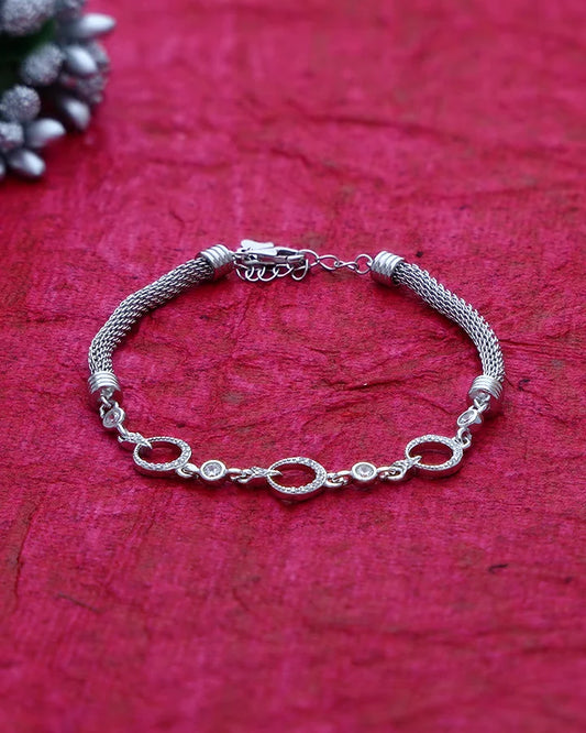 Circa Mesh Charm Bracelet in 92.5 Silver