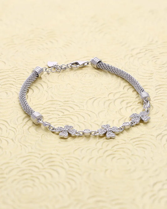 Florelle Mesh Charm Bracelet in 92.5 Silver