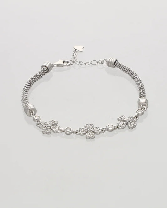 Florelle Mesh Charm Bracelet in 92.5 Silver