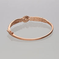 Rose Gold Floral Kada in 92.5 Silver