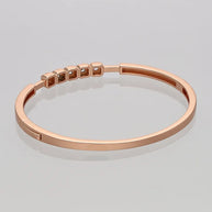 Rose Gold Square Stone Kada in 92.5 Silver