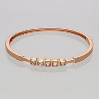 Rose Gold Square Stone Kada in 92.5 Silver