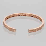 Rose Gold Adjustable Pattern Kada in 92.5 Silver